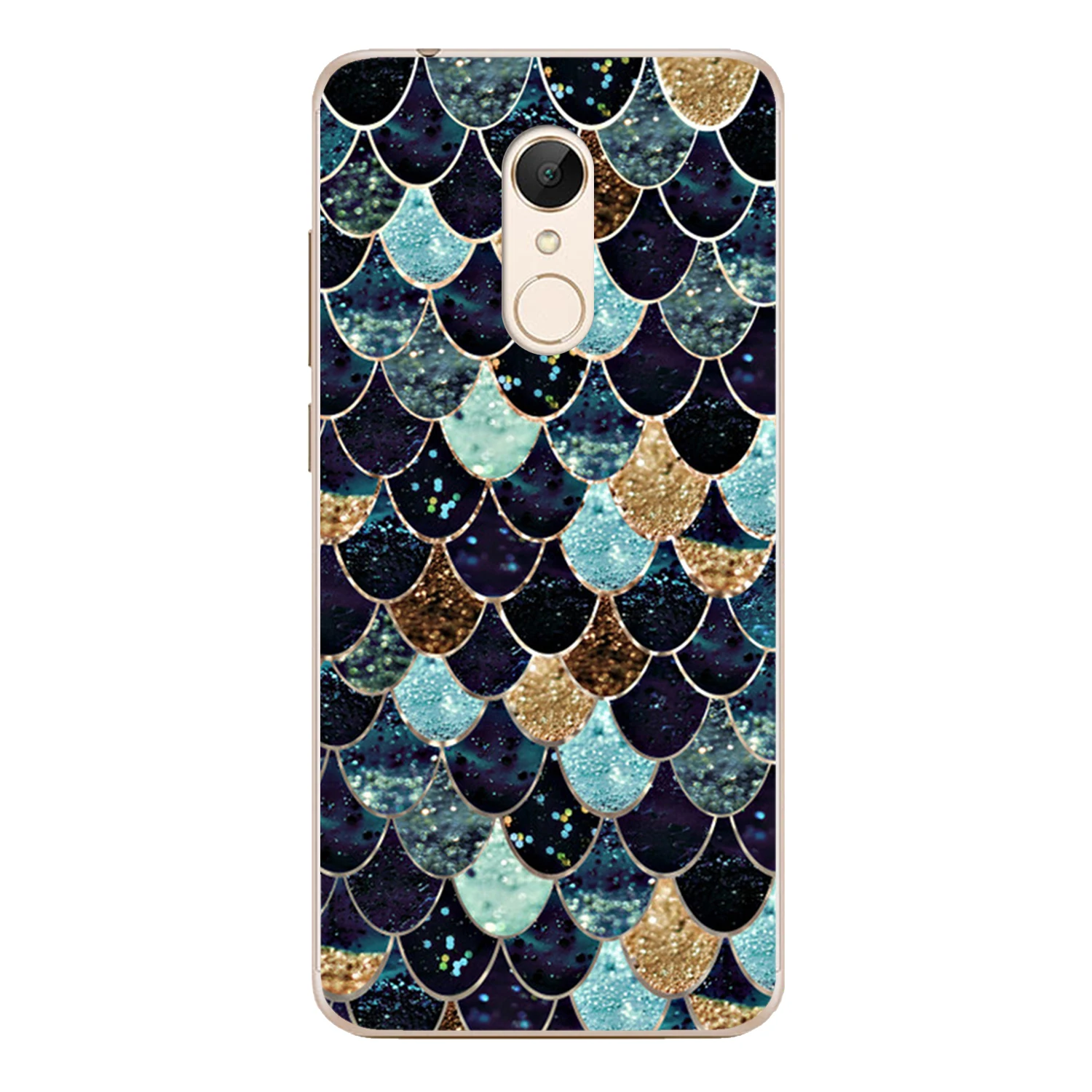 For Xiaomi Redmi 5 Case Cover 5.7&quot Soft TPU Silicone Popular Cute Happy Color Fish Scales Flower Painted Protective Phone |