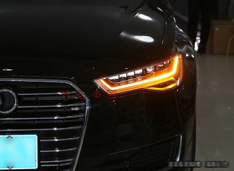 Стайлинга автомобилей Фара для Audi A6L A6 2012- Фары для автомобиля светодиодные фары DRL дневные Бег света Би- ксеноновые линзы HID