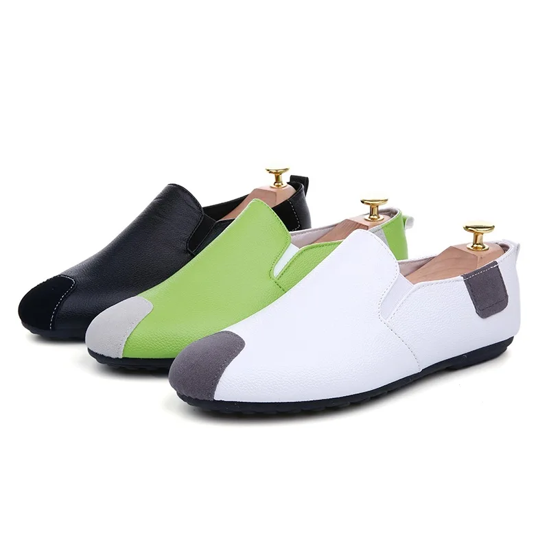 Soft Artificial Leather Casual Loafers Shoes for Men Solid Flat Slip On Classics Elegant Driving | Обувь