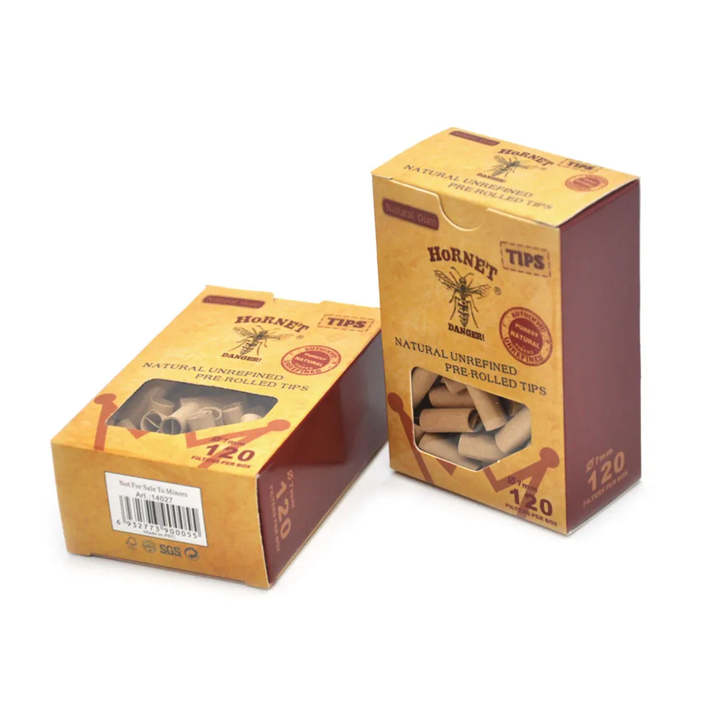 

120x Hornet Pre Rolled Natural Unrefined Cigarette Filter Rolling Paper Tips 7MM drop shipping
