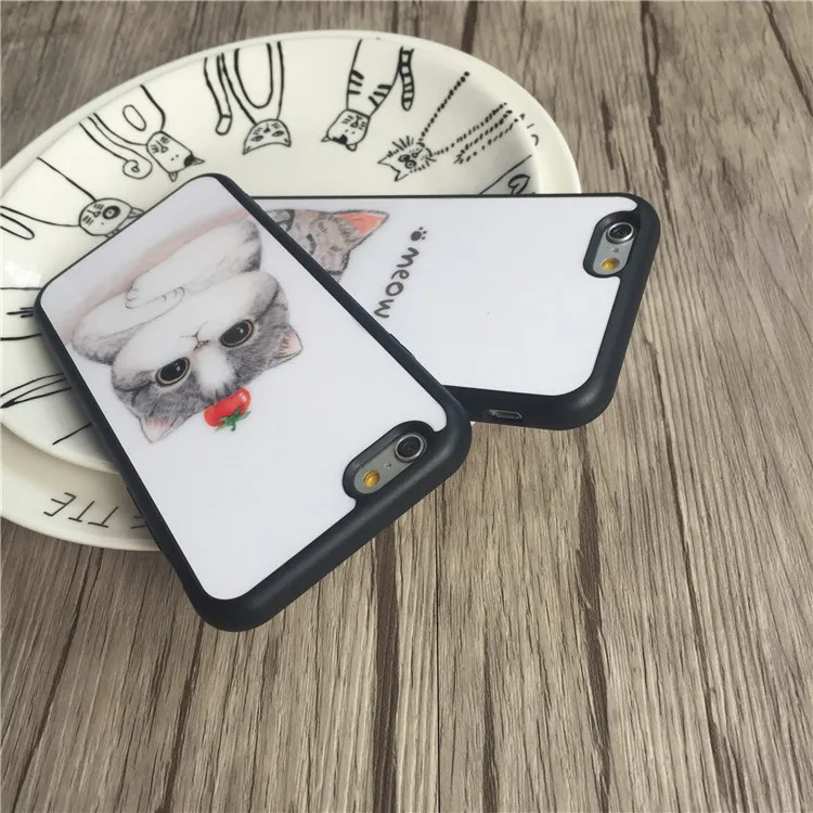 Милый чехол с мультяшным котом для iPhone 6 6s 7 8 Plus мягкие ТПУ резиновые силиконовые