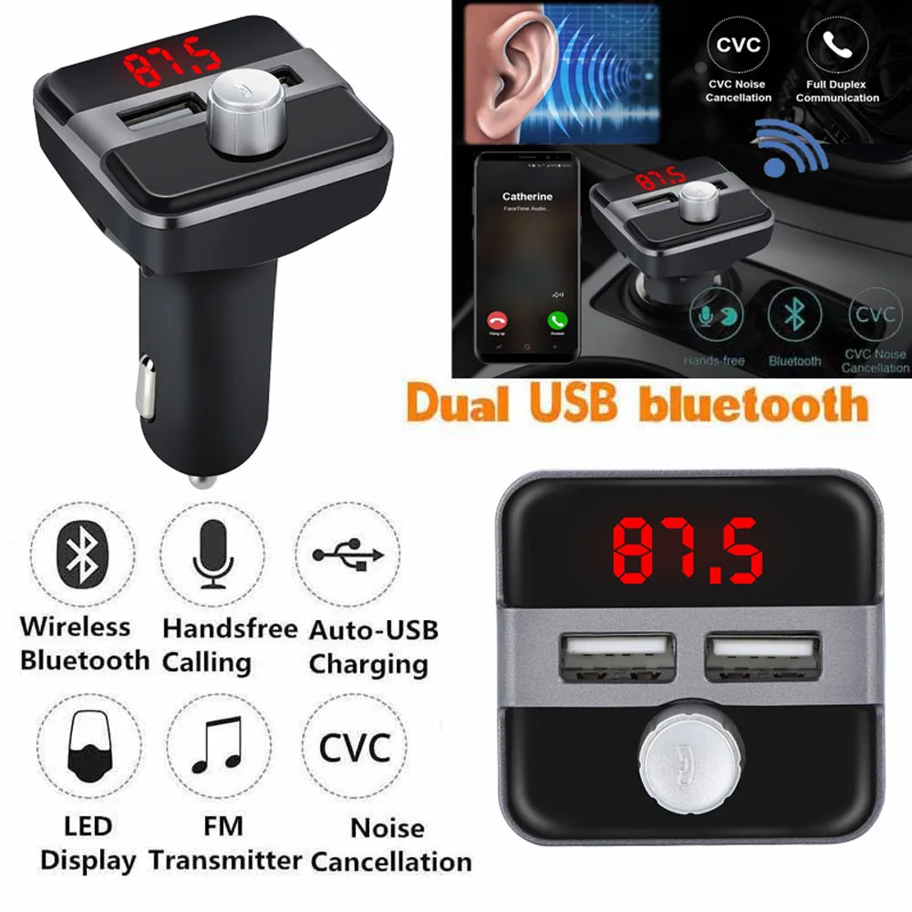 Беспроводной автомобильный mp3 плеер с Bluetooth fm передатчик радио ЖК дисплей 2 USB
