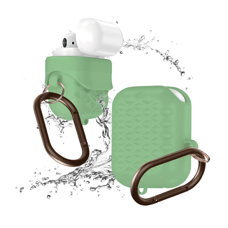 Водонепроницаемый чехол для наушников AirPods мягкий силиконовый Полный Защитный 1 2