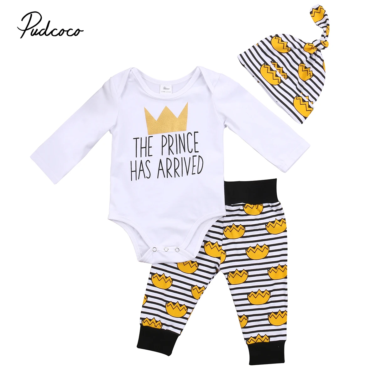 Симпатичные для новорожденных девочек принц одежда Playsuit Брюки для девочек наряды комплект боди для маленьких девочек одежда