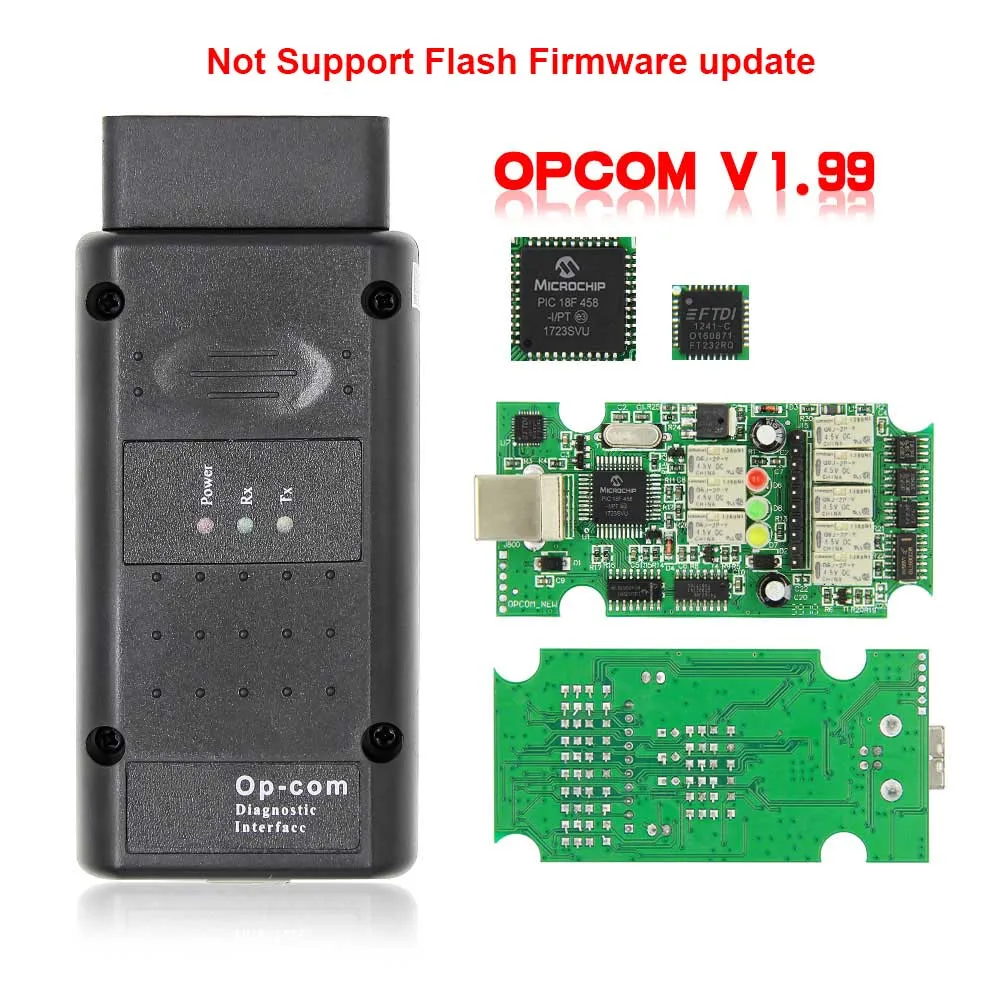 V1.99 OP COM V5 Для Opel 1,70 1,95 1,99 PIC18F458 OPCOM Flash обновление прошивки FTDI FT232RQ OBD OBD2 сканер автомобильный диагностический авто инструмент - Цвет: V1.99