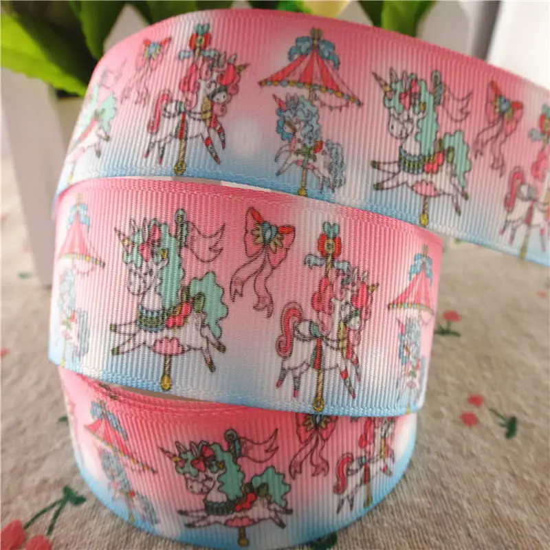 2 18091908, " 25 мм, 1-1/2" 38 мм, 5 ярдов мультфильм печатных grosgrain ленты DIY волос Луки материалы ручной работы - Цвет: 2