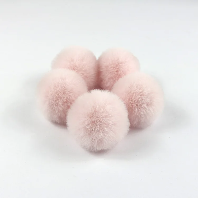 light pink DIY 5 см Искусственный мех кролика помпон для женщин серьги обувь цепочка для ключей для сумки шляпа аксессуары для телефона помпоны-кролики мяч 100 шт./лот - Цвет: light pink