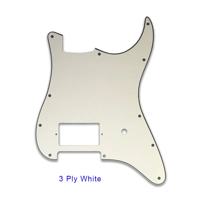 3Ply White Pleroo пользовательские гитарные части-для США/Мехико 11 отверстий Strat spec пустой накладки с мостом PAF Humbucker царапина пластины - Цвет: 3Ply White