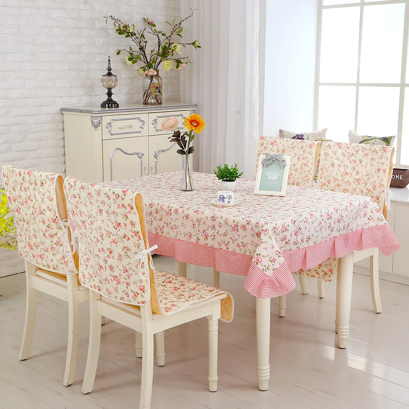 9 pcs/set European Style Table Cloth For Dining Room Kitchen Romantic Floral Tablecloth Wedding Party Quality Chair Covers | Дом и сад