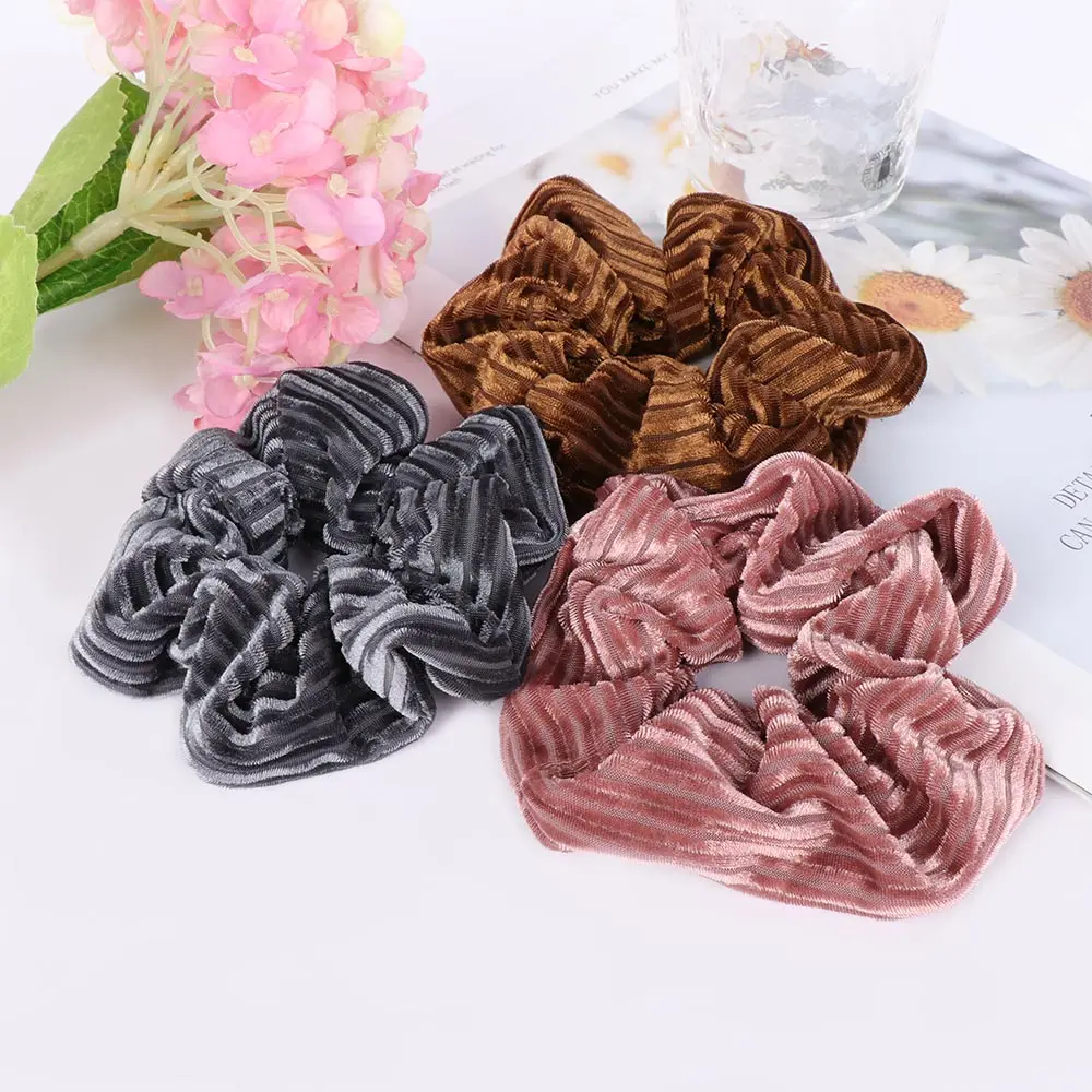 Женская бархатная резинка для волос летняя блестящая Вельветовая с рисунком в