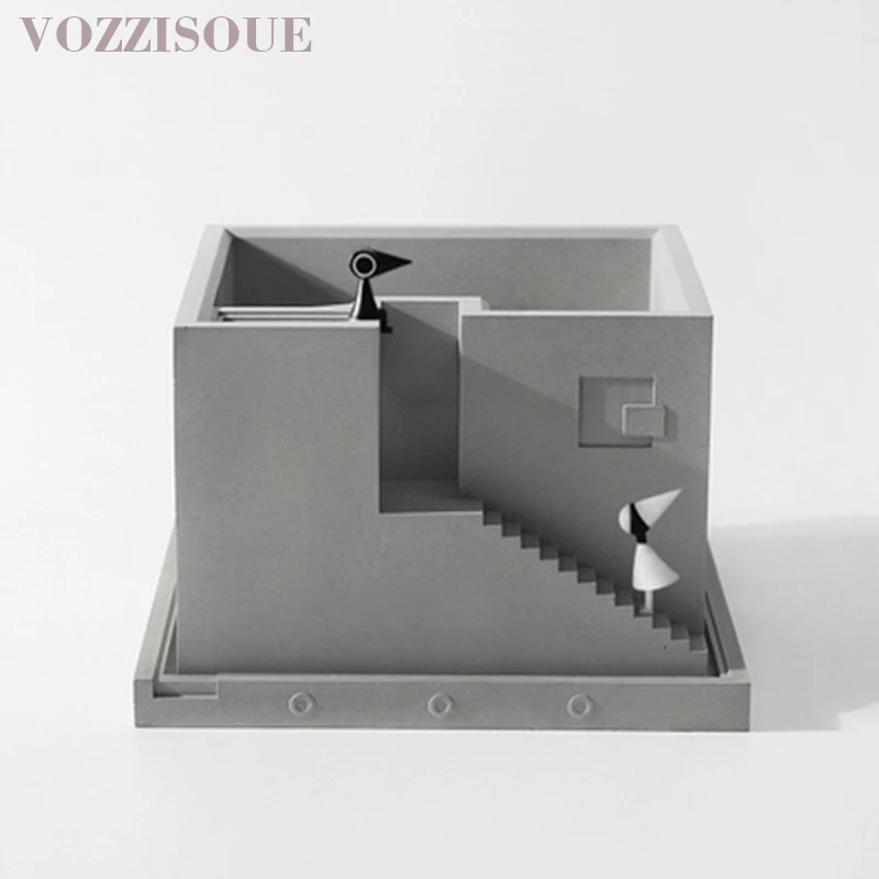 Горячая дизайнер maqueta Suculenta творческие подарки бетонные украшения растительные горшки горшок для суккулентов в помещении, воздушные растения держатель - Цвет: With tray