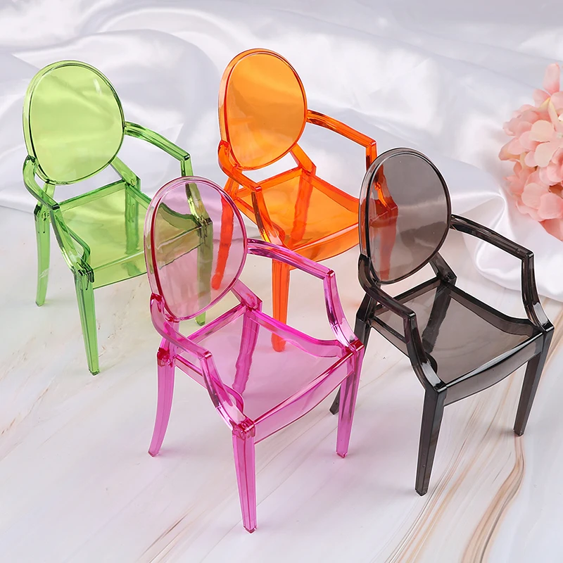 

1:6 Scale Doll Plastic Armchair Simulation Doll Sitting Chair Dollhouse Miniature Furniture Toy For Doll House Decor 9*15.5cm