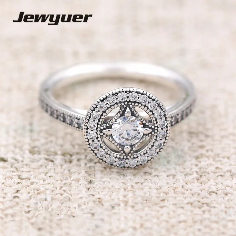 Новая Осенняя коллекция серебро Винтаж Allure кольцо стерлингового серебра 925 fine