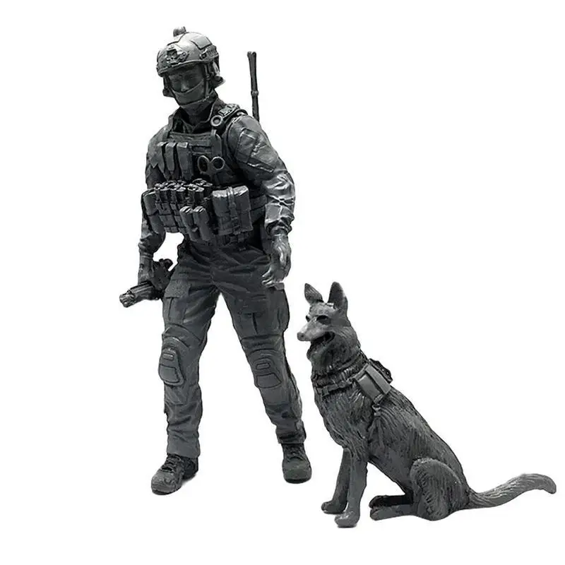 1/35 современные морские котики США Элитные Морпехи и собаки военный солдат смоляная модель Фигурка NAI-15 - Цвет: as pic