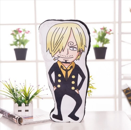 Черный 8 видов стилей Аниме одна деталь стерео Подушка Luffy Joe Sauron Sanji Wu Thorpe Nami Law Boa наволочка кукла плюшевые игрушки - Цвет: Черный