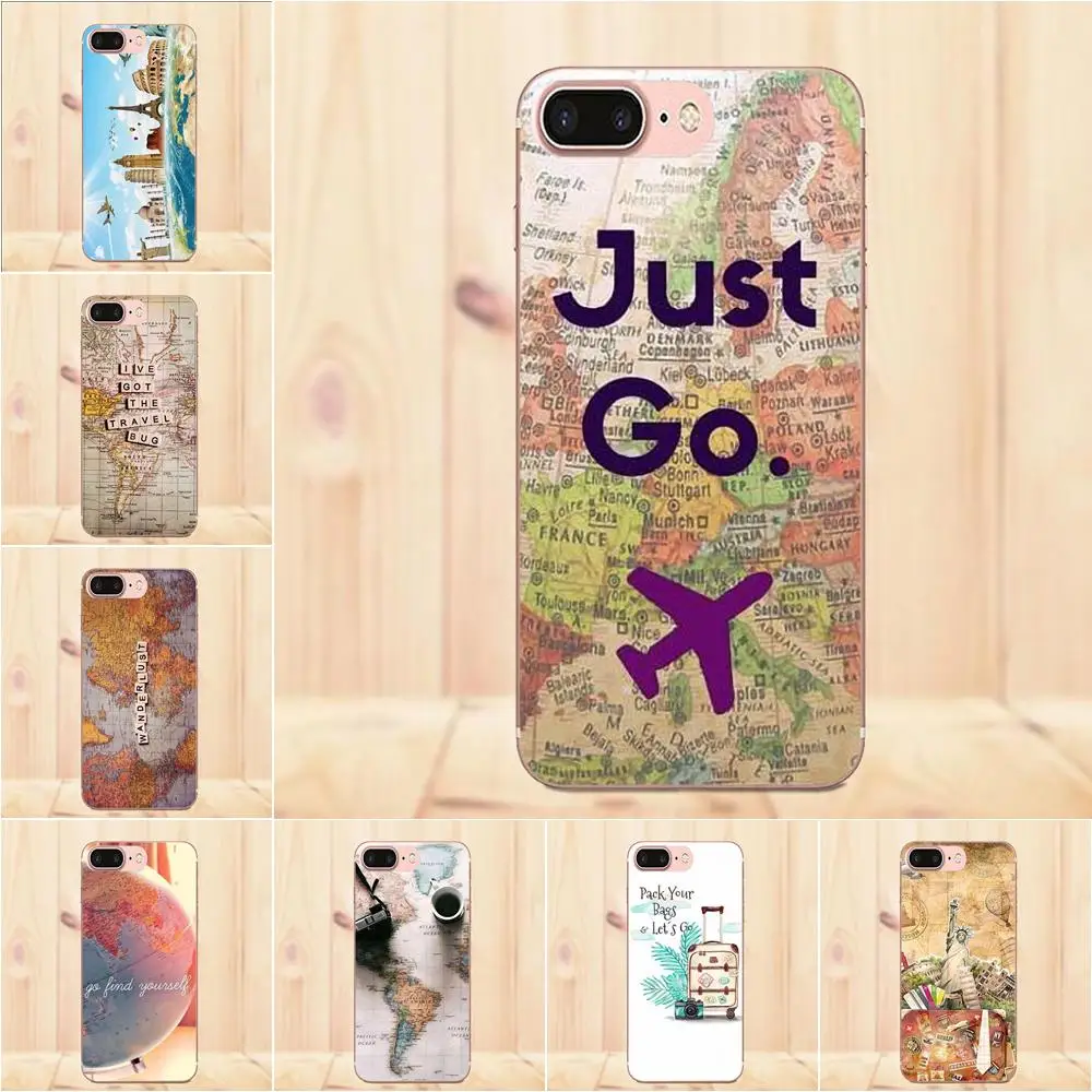 Карта мира путешествия просто Go планы для Huawei G7 Y6 II Y7 Xiaomi Redmi Note 2 3 5 Mi 4 4C 4I 5S 5X 6X 8 SE Pro