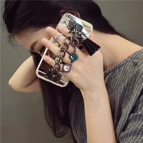 Милый ретро Западный стиль бриллиантовый браслет цепочка мягкий зеркальный