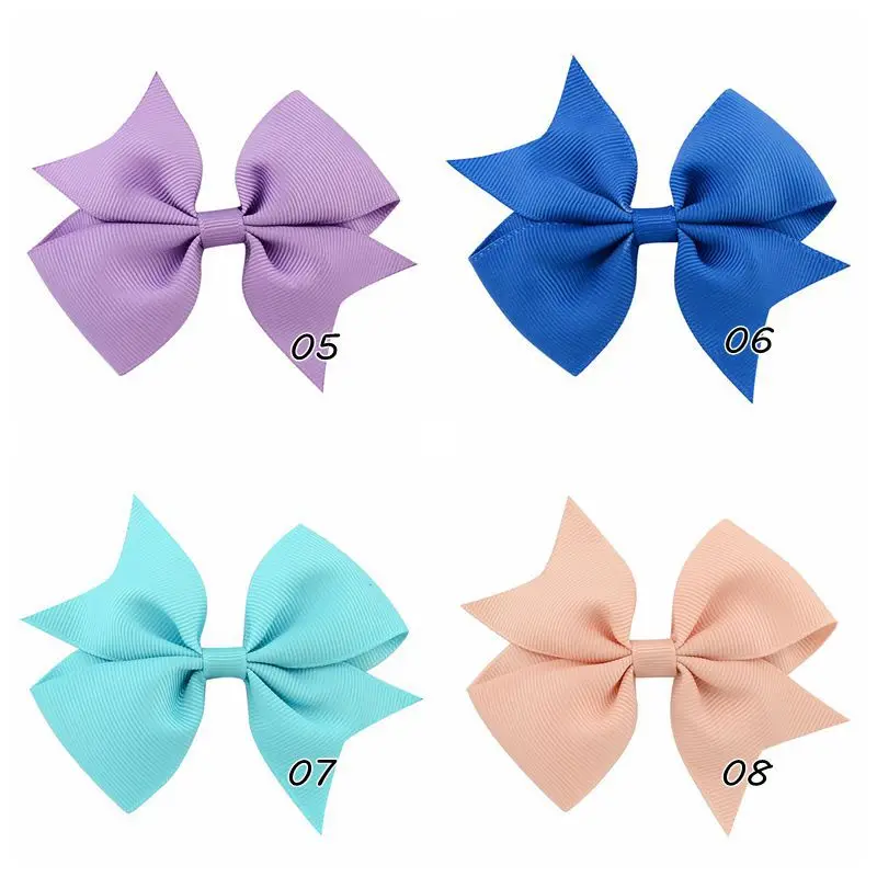 Фото MengNa 4 "Девочки сплошная корсажная лента Pinwheel заколки для волос с хвостом MengNa 4 "Девочки сплошная корсажная лента Pinwheel заколки для волос с хвостом