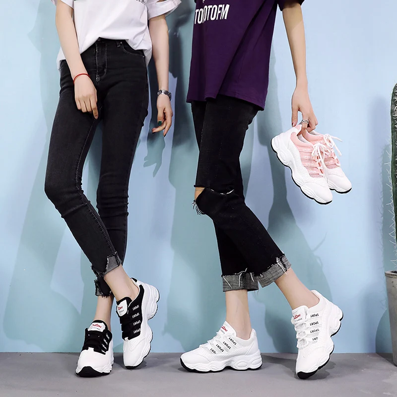 Дышащая женская обувь на платформе женские кроссовки летние массивные Zapatos De Mujer