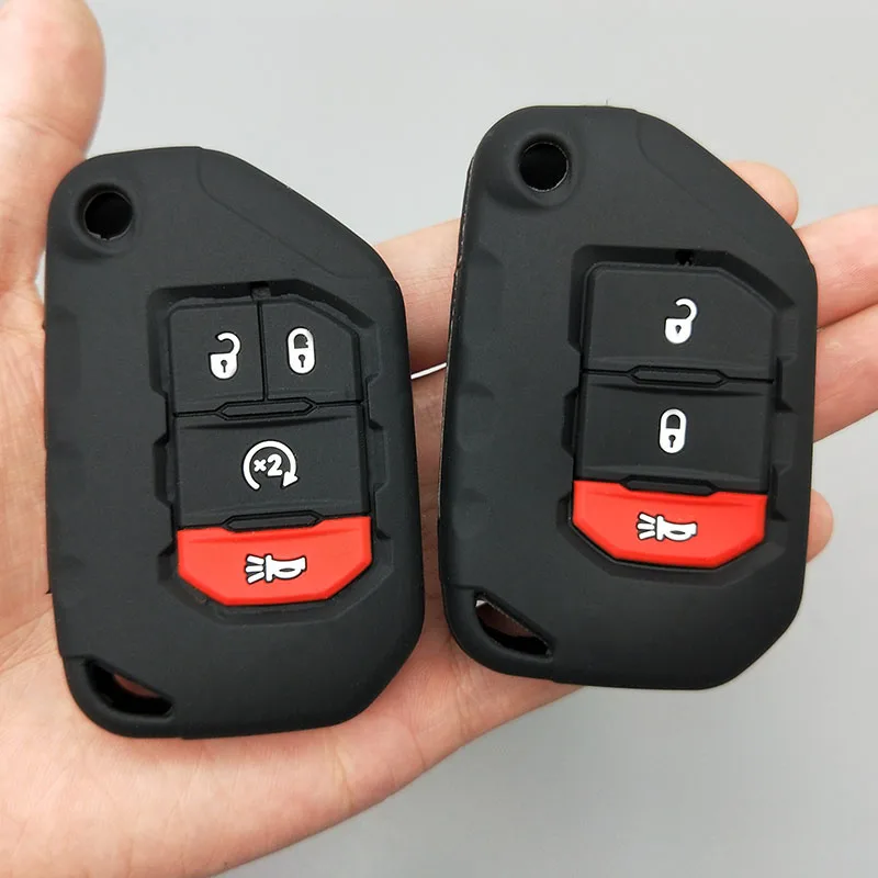 2/3/4 кнопочный Флип дистанционный защитный чехол для Jeep Wrangler JL 2018 2019 силиконовый
