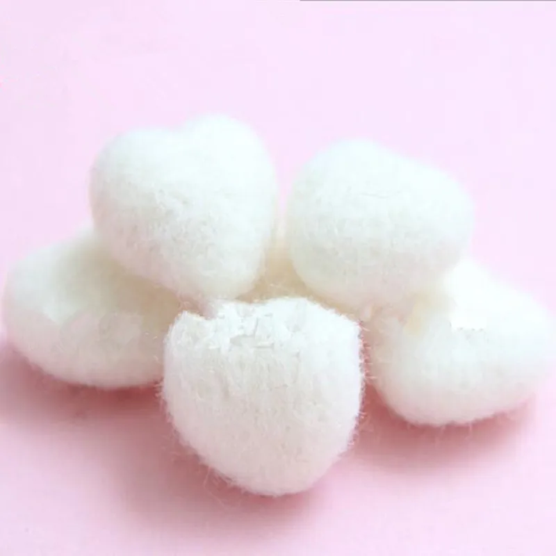 White 5 шт ручной работы DIY Шерсть Войлок Любовь Сердце Форма валяния цветок украшения одежды аксессуары для волос BBB0751 - Цвет: White