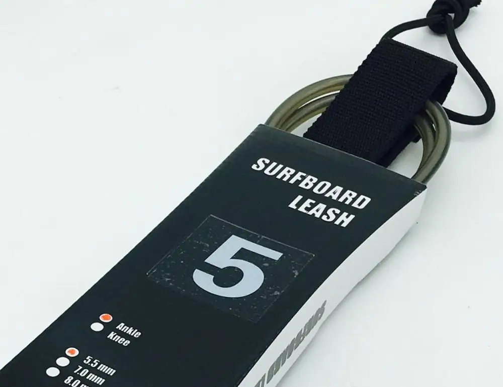 Поводок для серфинга на лодыжке Comp 5 футов 5,5 мм - Цвет: Black