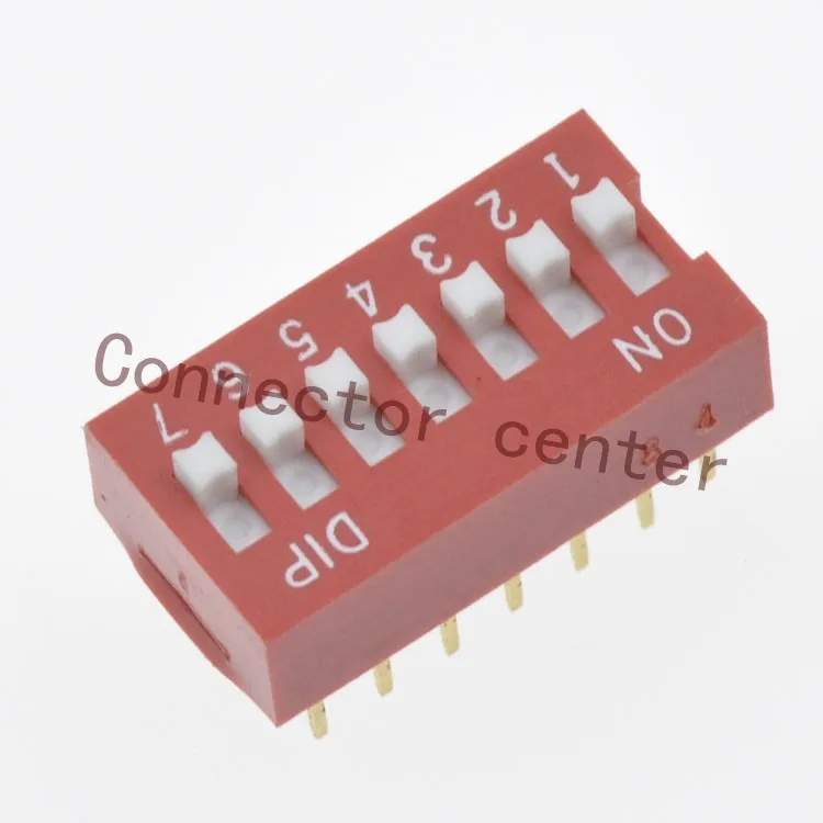 

High quality dIP Switch 2.54mm Pitch Gold plated 7position 14Pin Red DS-07