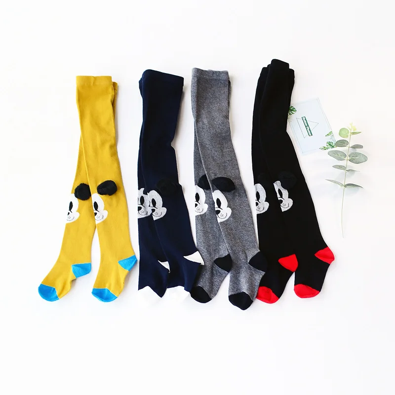 Новые осенние корейские детские колготки с милыми мультяшными ушками для