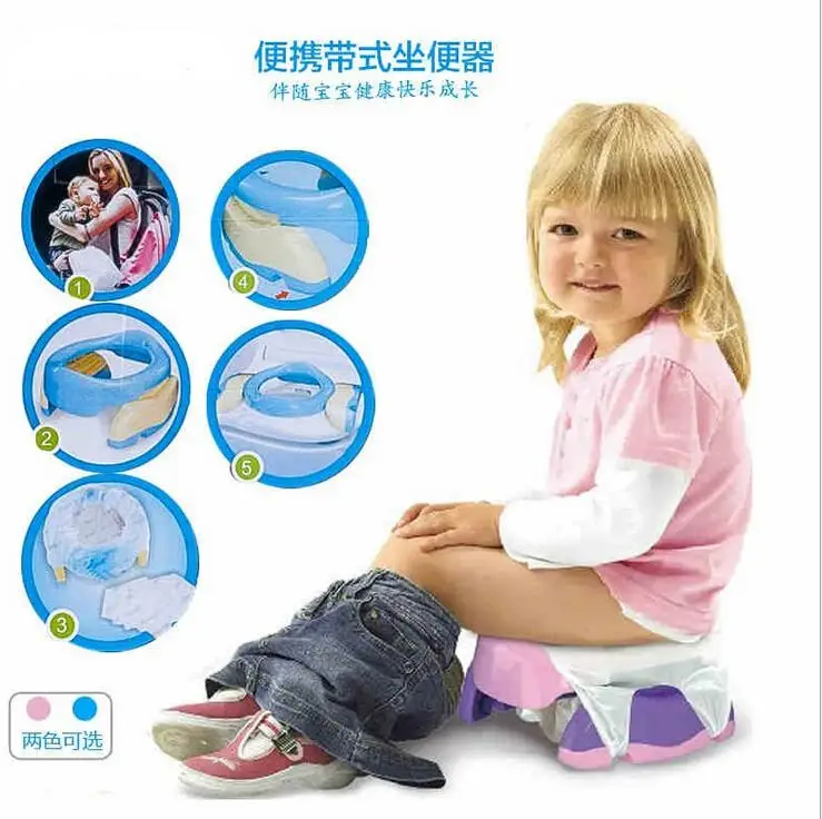 2016 Blue pink Baby Travel Potty Chair 2 in 1 Seat Kids Comfortable Portable Toilet Assistant Multifunction Eco-friendly Stool |