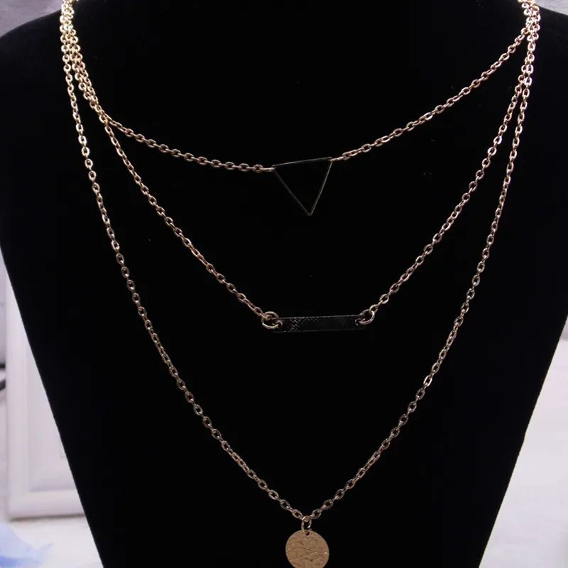 X357 Новый трехслойный подвеска и ожерелье с подвеской в виде листика летнее