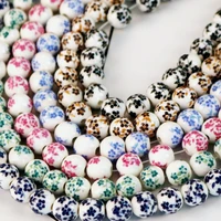 2018 new ceramic beads for jewelry diy making 500pcslot mixed round shape flowers pattern porcelain beads for necklace bracelet