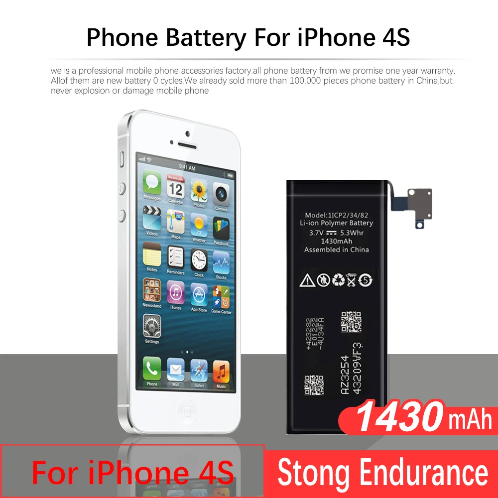 Оригинальный аккумулятор для Apple iPhone 4S Замена литий-полимерных батарей реальная