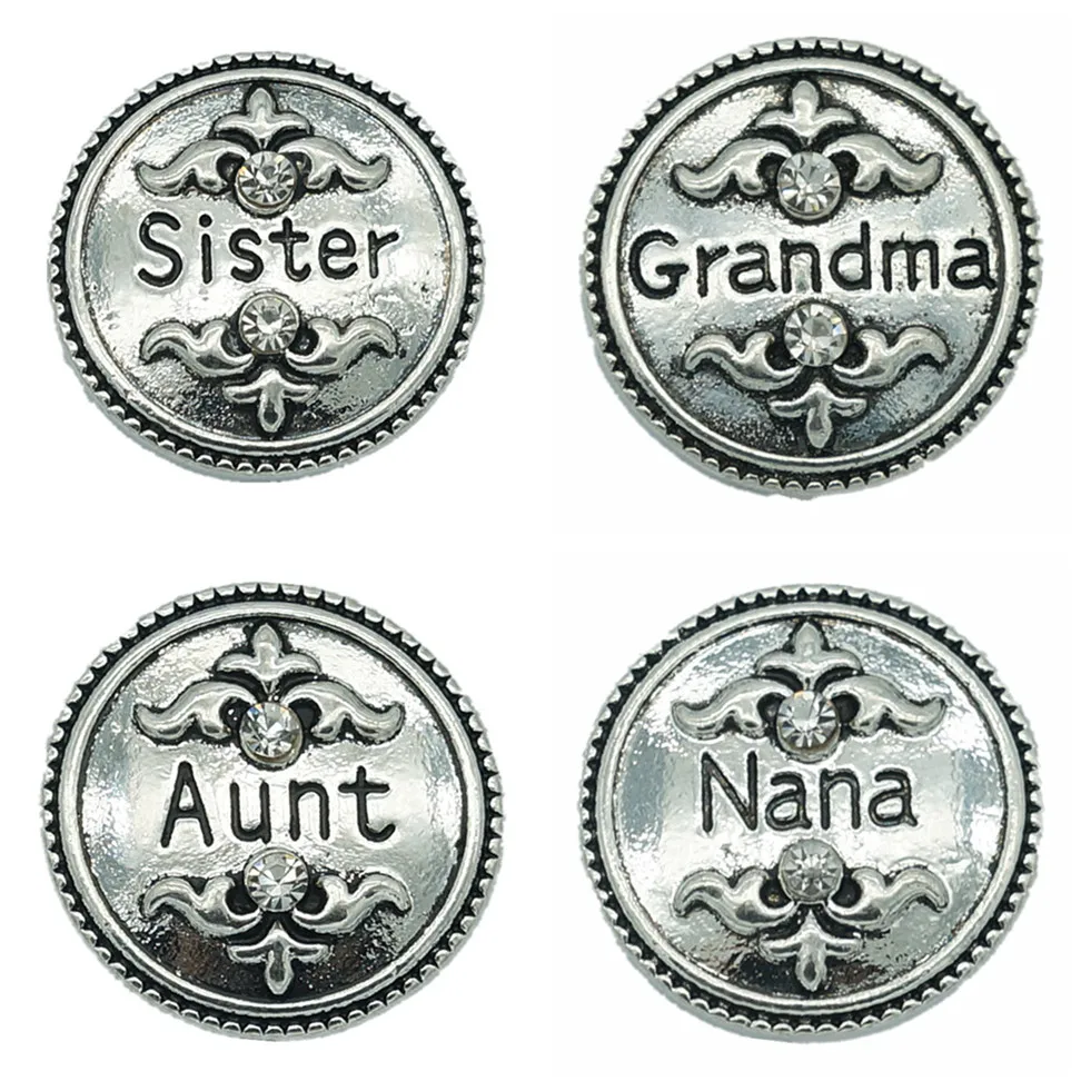 KZ3177 модные красивые Стразы с надписью «Мама»/бабушка/18 мм защелкивающиеся кнопки подходят для фотографий ювелирные изделия оптом