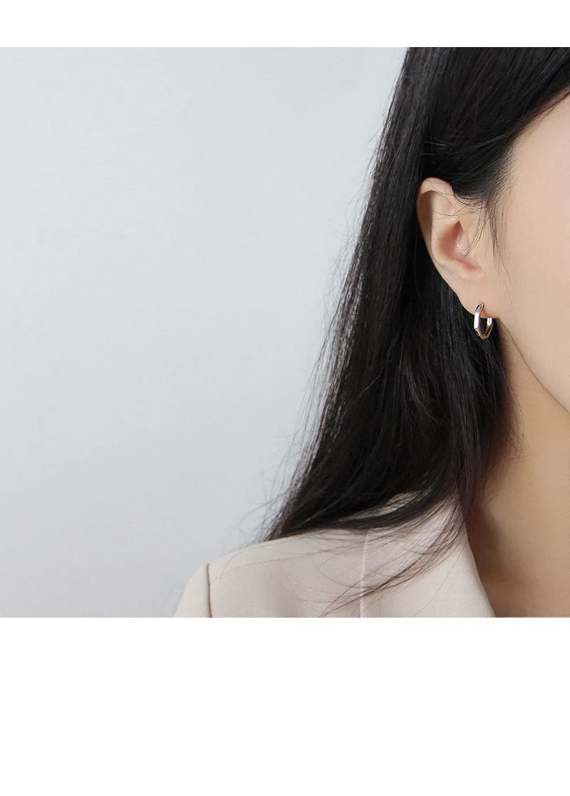 SHANICE Стерлинговое Серебро 925 пробы панк крутой INS Normcore Минимальный геометрический восьмиугольник открытый обруч серьги для женщин ювелирные изделия