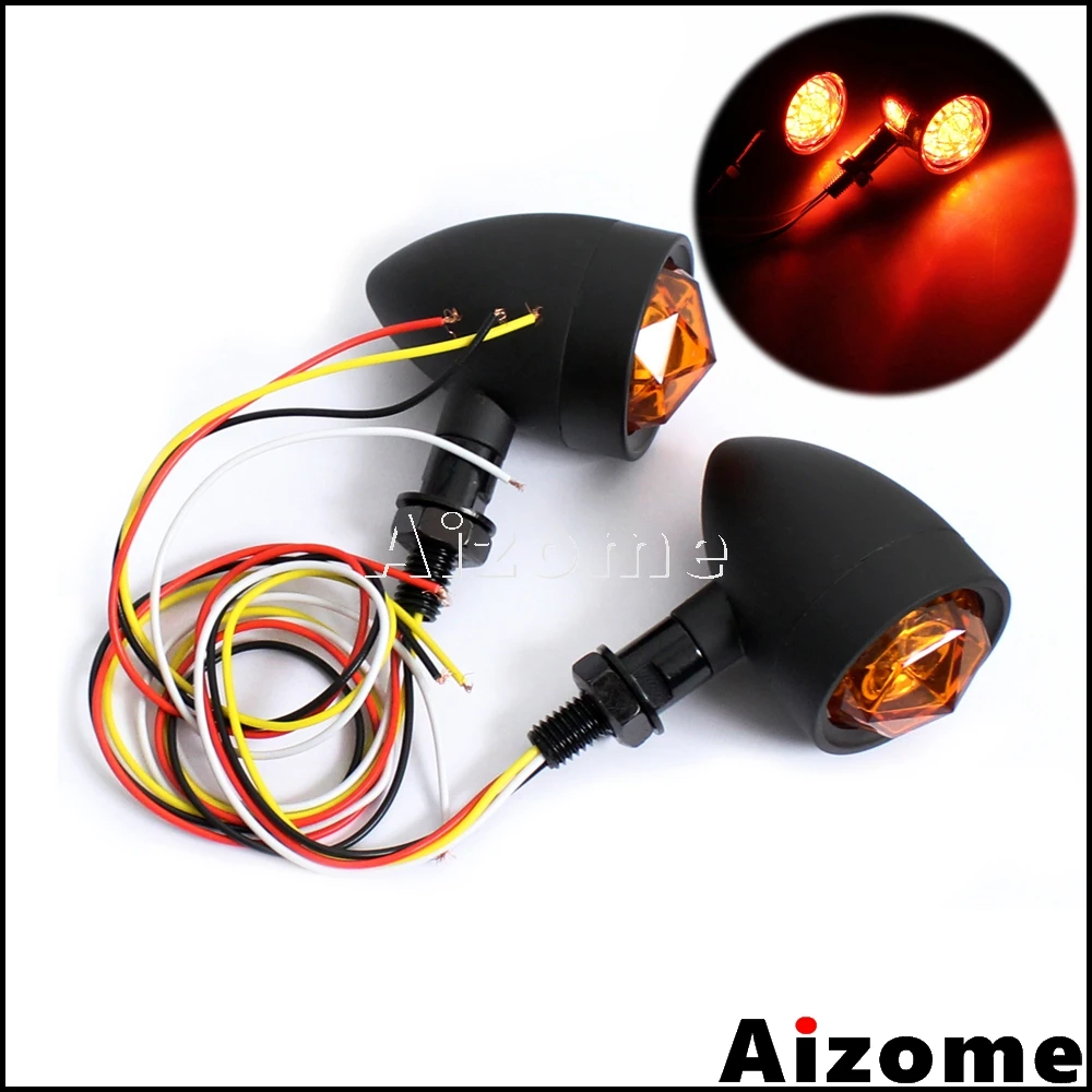 

10 мм светодиодный сигнальный фонарь для мотоцикла с индикатором поворота с тормозом, ходовой светильник для Harley Cafe Racer Bobber на заказ