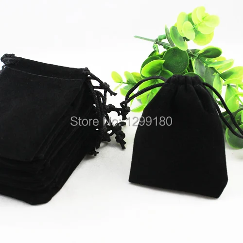 Черная бархатная сумка на шнурке 7x9 см 50 шт./лот|jewelry bag|velvet drawstringvelvet drawstring pouch |