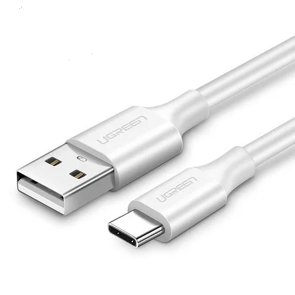 Белый Ugreen usb type C линия передачи данных Универсальная Быстрая зарядка медное покрытие сердечник - Цвет: Белый