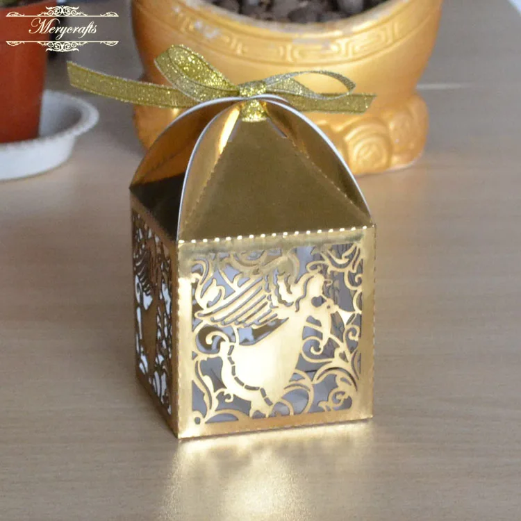 

Laser cut Angel design wedding paper gift box