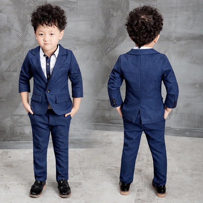 Single Button Baby Suit Gentle Style Child Blazer Liitle Boys Formal Dress For Wedding Slim clothing set Age: 2-10T | Детская одежда и