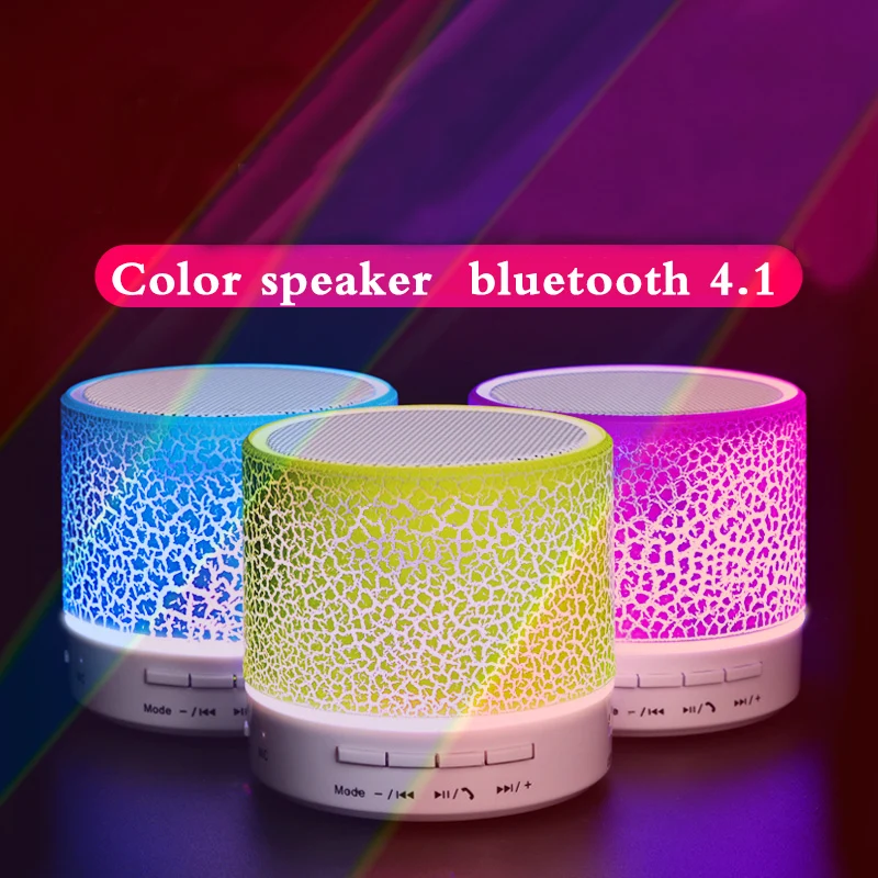 Беспроводной портативный bluetooth динамик мини светодиодный музыкальный аудио TF USB