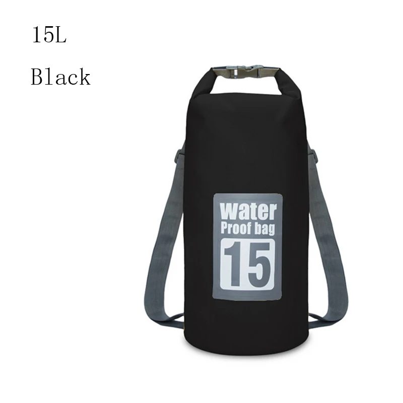 15L Black Водонепроницаемый Фитнес Спорт бег рюкзак сумка для тренажерного зала фитнеса плавание хранения сухой мешок для каноэ-Рафтинг Спорт на открытом воздухе сумка 30 - Цвет: 15L Black