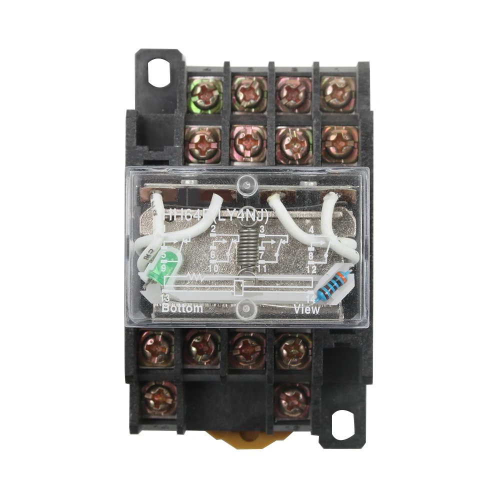 LY4NJ HH64P AC 220 В 14PIN 10A серебряное Контактное реле питания катушка 4PDT с гнездом|relay