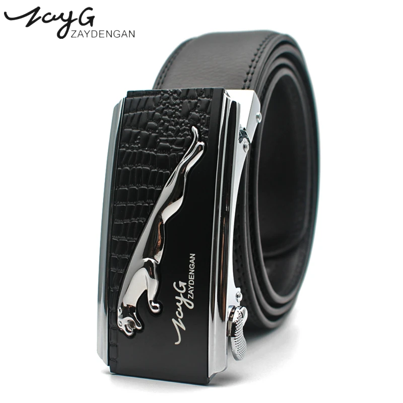 Men High Quality Belt Designer Men belt leather Jaguar Automatic Buckle waistband Luxury Fashion Business Belts For Men Jeans