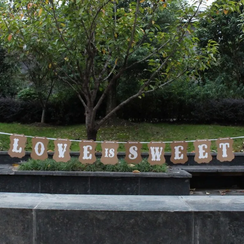 

Винтажный Бандаж с надписью «LOVE IS SWEET», флаги для свадебной гирлянды, баннеры для фотосъемки, вечеринки, декорации, товары для мероприятий