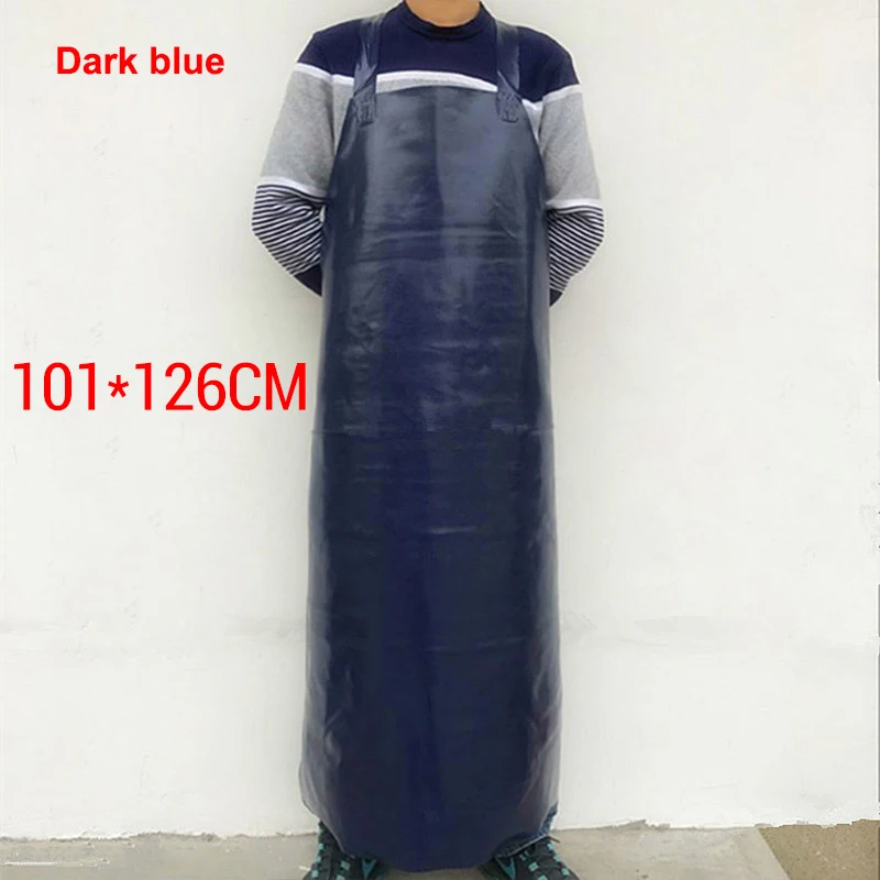 DarkBlue101x126 Водонепроницаемый Фартук износостойкий маслостойкий утолщенный рабочие фартуки Анти-кислотные и щелочи промышленный камень Заводская защитная одежда - Цвет: DarkBlue101x126