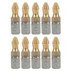 Биты для шуруповерта PH2 с титановым покрытием, 25 мм, Длина 14 дюйма, хвостовик для электродрели, 10 шт.