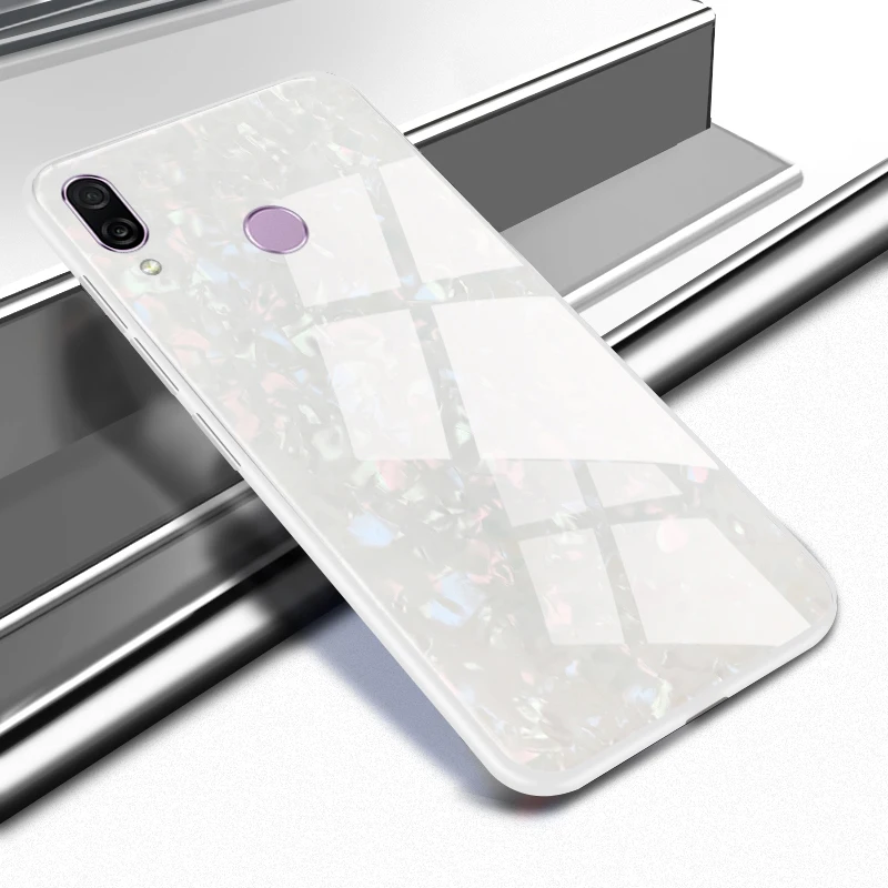 Чехол для Huawei Honor Play Bling задняя крышка из закаленного стекла защитный чехол ТПУ с