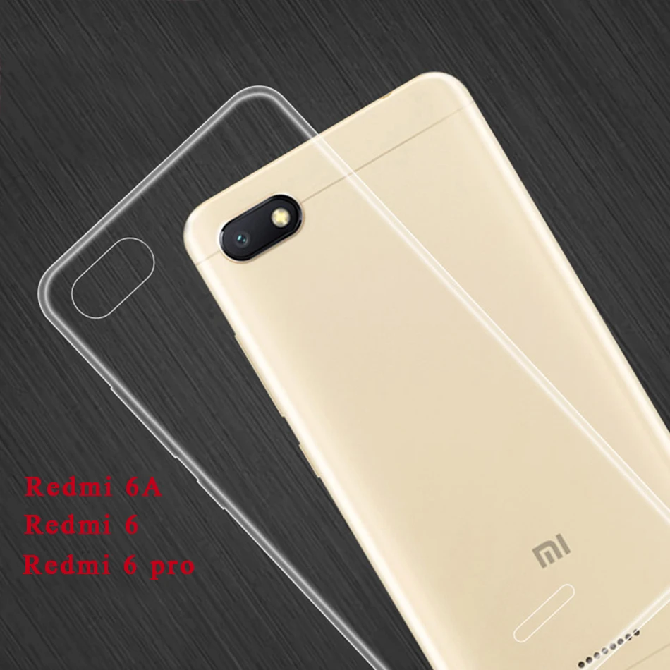 Прозрачный чехол для Xiaomi Redmi 6A 6 Pro прозрачный мягкий Силиконовый ТПУ тонкий