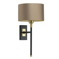 modern led e27 aluminum with metal base wall light with fabric yellow black round shade wall lamp for bedroom bedside lamp