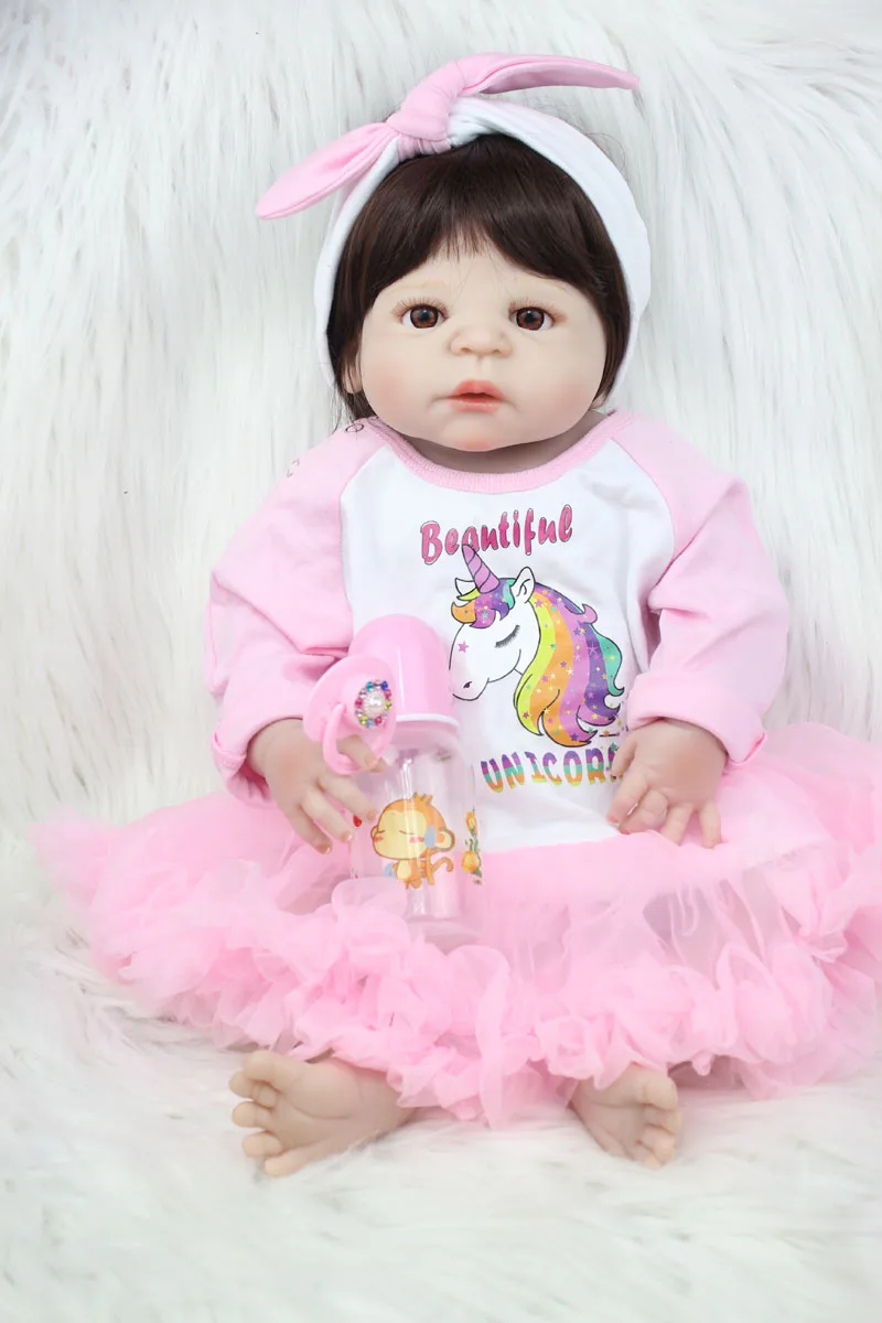 Полноразмерная силиконовая игрушка Новорожденный 55 см 22 дюйма|toddler doll|princess toddler